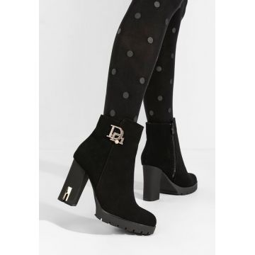 Botine cu toc gros Luana V2 negre