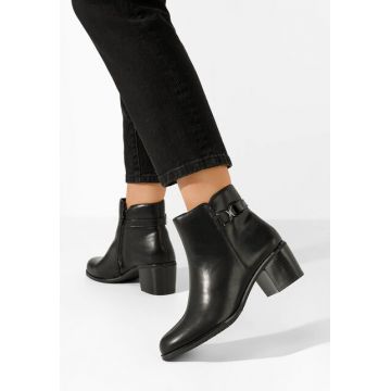 Botine cu toc gros Natalina negre