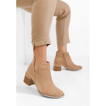Botine cu toc gros Vesima kaki