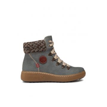 Botine dama -  20738501636 - Piele ecologica - Bleumarin