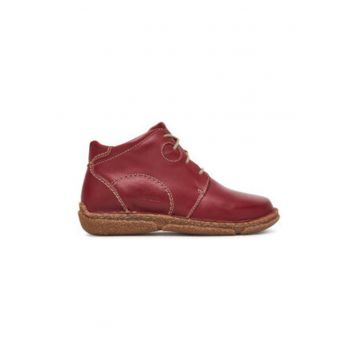 Botine dama -  din piele naturala - rosu