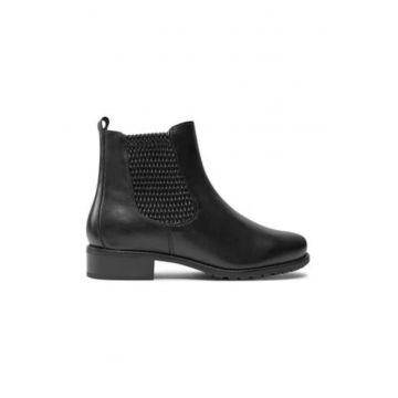 Botine dama -  material piele naturala - negru
