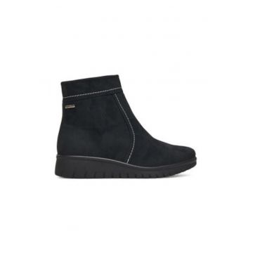Botine dama -  piele naturala - negru - stil minimalist