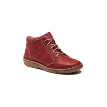 Botine dama -  piele naturala - rosu