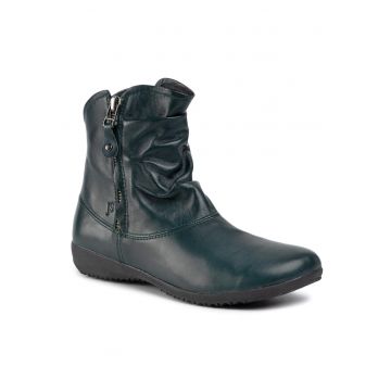 Botine dama -  piele naturala - verde inchis
