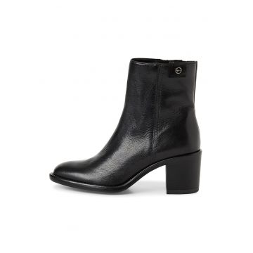 Botine de piele cu toc masiv