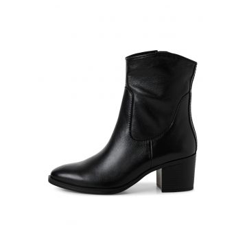 Botine de piele cu toc masiv