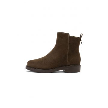 Botine de piele intoarsa cu fermoar
