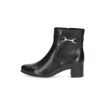 Botine din piele cu detaliu metalic