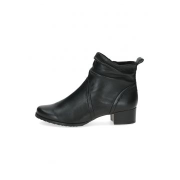 Botine din piele cu fermoar
