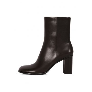 Botine din piele cu toc masiv