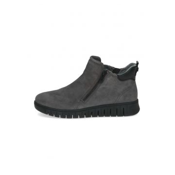 Ghete de piele intoarsa cu fermoar dublu Ghete de piele intoarsa cu fermoar dublu