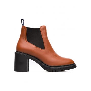 Botine Chelsea de piele cu toc masiv Whitnee