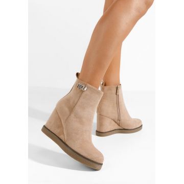 Botine cu platforma Niau kaki