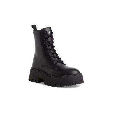 Botine dama -  casual - negru - piele naturala si sintetic -