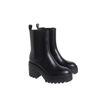 Botine dama  casual - piele naturala - negru