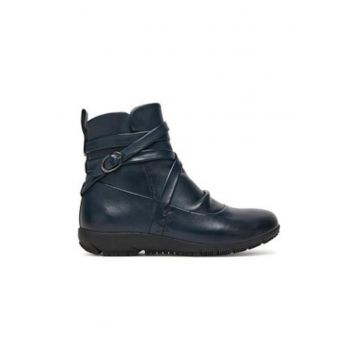 Botine dama -  piele naturala - albastru