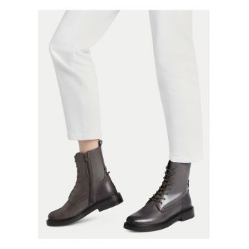 Botine dama -  piele naturala - gri -