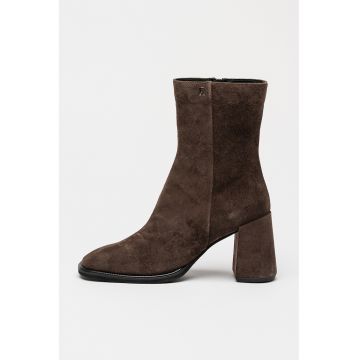 Botine din piele intoarsa Diamante