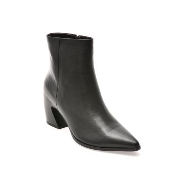 Botine elegante EPICA negre, B233, din piele naturala