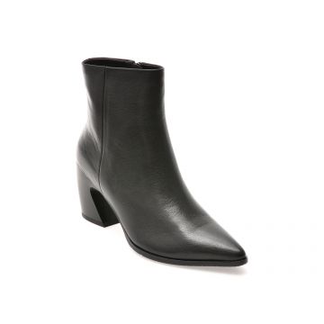 Botine elegante EPICA negre, B233, din piele naturala