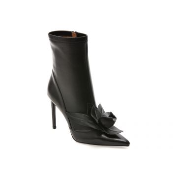 Botine elegante EPICA PREMIUM negre, 24122S, din piele naturala