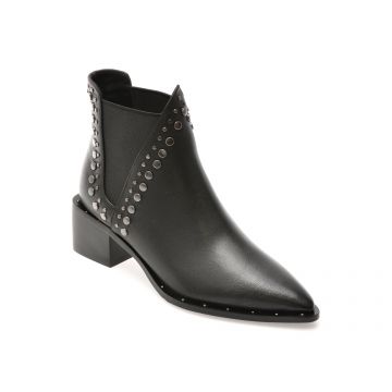 Botine EPICA negre, 5B289, din piele naturala