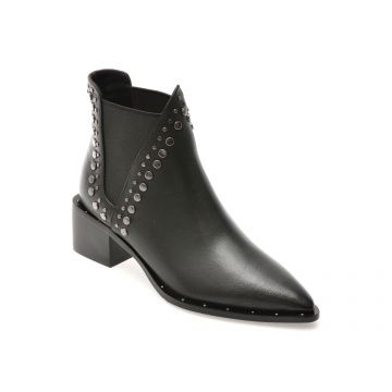 Botine EPICA negre, 5B289, din piele naturala