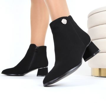 Botine negre cu toc Samyna Botine negre cu toc Samyna