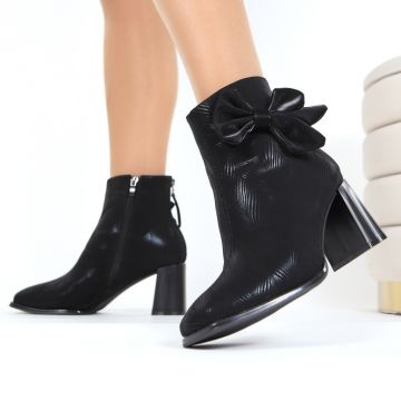 Botine negre imblanite Selina