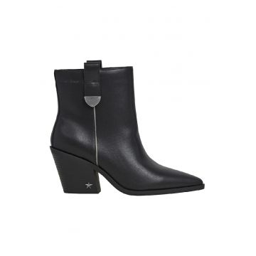Botine din piele cu varf ascutit