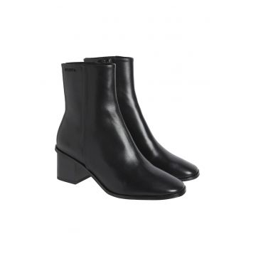 Botine cu toc dama -  clasic - piele naturala - negru Botine cu toc dama -  clasic - piele naturala - negru