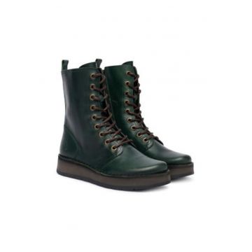 Botine dama pana la glezna -  305622587 - piele naturala - verde Botine dama pana la glezna -  305622587 - piele naturala - verde