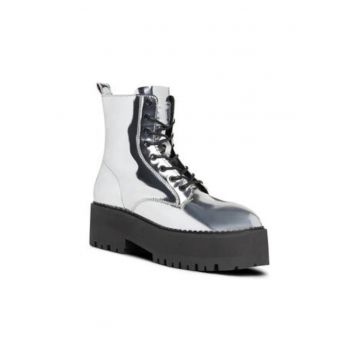 Botine dama -  piele ecologica - gri Botine dama -  piele ecologica - gri