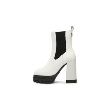 Botine dama -  piele naturala - alb Botine dama -  piele naturala - alb