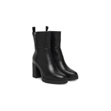 Botine dama -  piele naturala - culoare negru - cu toc Botine dama -  piele naturala - culoare negru - cu toc