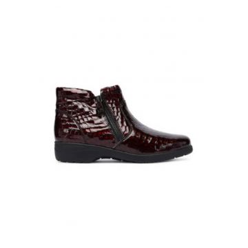 Botine dama -  piele naturala - maro - cu fermoar - Botine dama -  piele naturala - maro - cu fermoar -