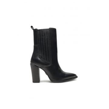 Botine dama -  piele naturala - negru - Botine dama -  piele naturala - negru -