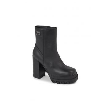 Botine dama -  piele naturala - negru - Botine dama -  piele naturala - negru -
