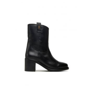 Botine dama -  piele naturala - negru - de