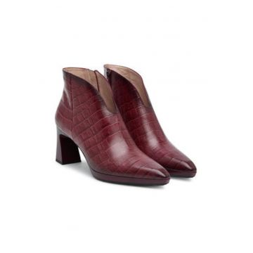 Botine dama -  piele naturala - rosu Botine dama -  piele naturala - rosu
