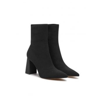 Botine dama -  textil - negru Botine dama -  textil - negru