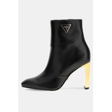Botine de piele cu toc metalice Caite Botine de piele cu toc metalice Caite