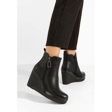 Botine cu platforma Pricila negre