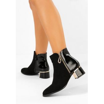 Botine cu toc gros Daisina negre