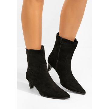 Botine cu toc subtire Cendira negre