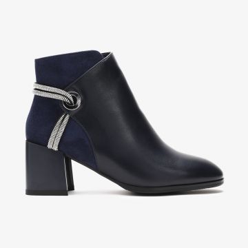 Botine dama din Piele Ecologica+Piele Ecologica Intoarsa CRL0662 Bleumarin