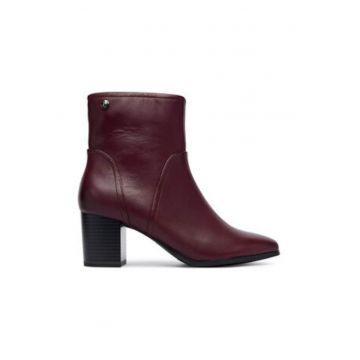 Botine dama visiniu din piele naturala Botine dama visiniu din piele naturala